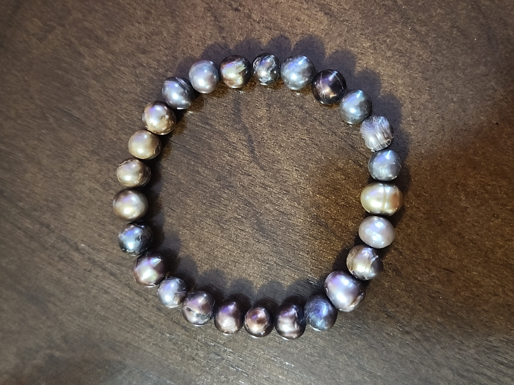 Handmade Grays And Browns Cultured Pearl Bracelet
